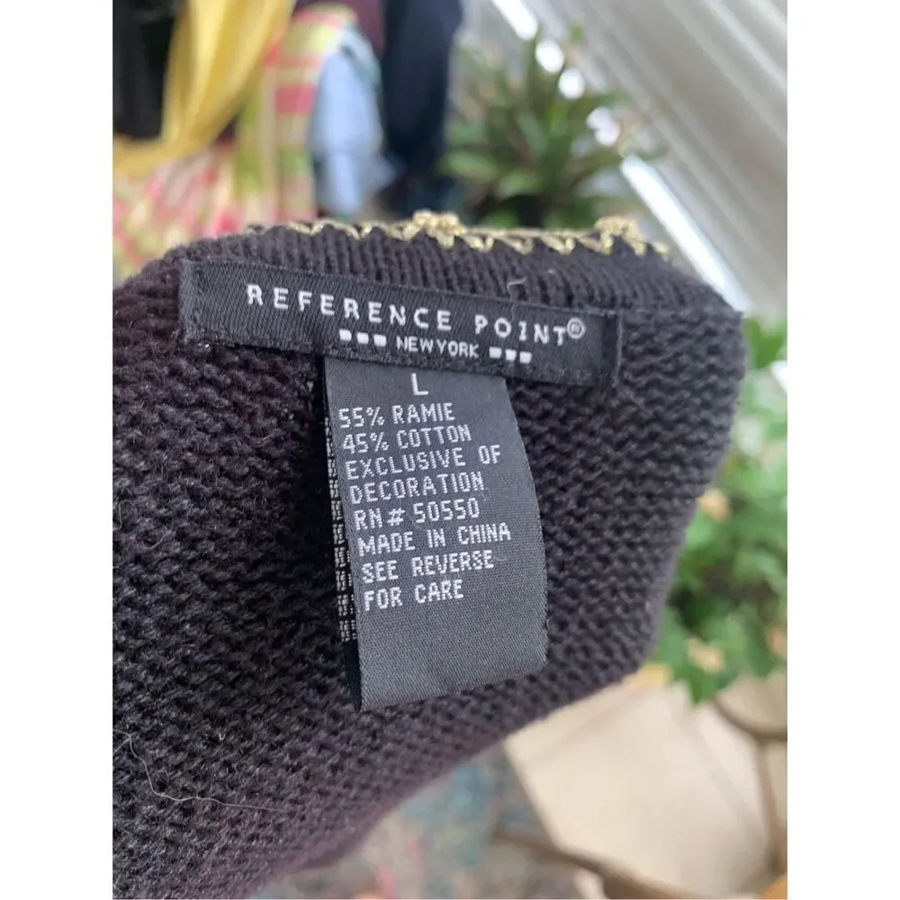 REFERENCE POINT NEW YORK Embroidered Christmas Cardigan